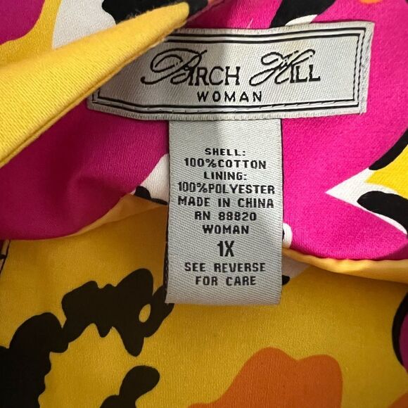 Birch Hill Jacket Blazer Womens Plus Size 1X Lined Bright Bold Floral Multicolor - Picture 7 of 9